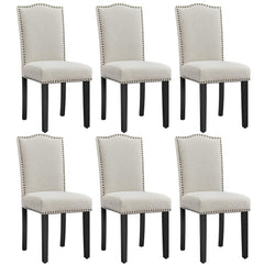 Fabric Dining Chairs with Solid Wood Legs