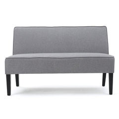 Modern Fabric Loveseat – Grey & Matte Black