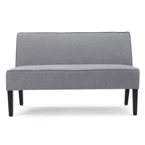 Modern Fabric Loveseat – Grey & Matte Black