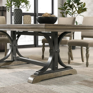 8-Piece Extendable Dining Set with Bench – Driftwood