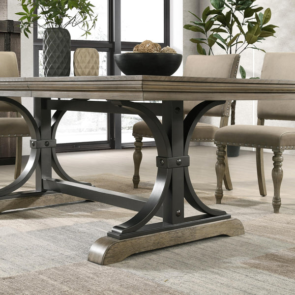 8-Piece Extendable Dining Set with Bench – Driftwood