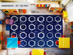 Large Classroom Rug for Kids — Blue, Multi-Size