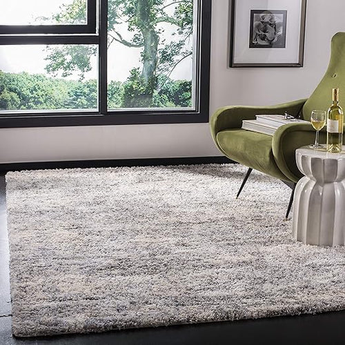 Berber Shag Area Rug 5x7 – Plush Polypropylene, Non-Shedding, Abstract Modern Design