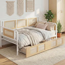 Twin Rattan Daybed with Storage Drawers