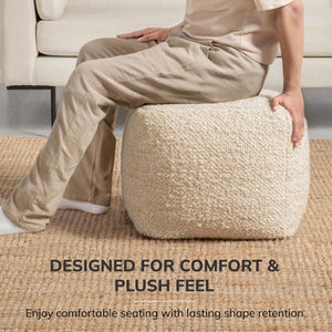 Square Pouf Ottoman Footrest – Decorative Floor Seating