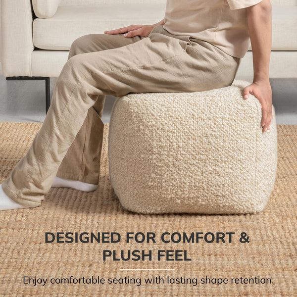 Square Pouf Ottoman Footrest – Decorative Floor Seating
