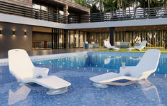 In-Pool Lounge Chairs for Sun Shelf Set of 2 with Adjustable Risers