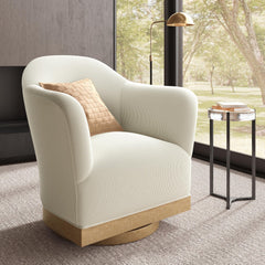 Swivel Barrel Accent Chair – High-Back Armchair