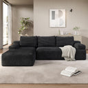L-Shaped Modular Sectional Sofa with Chaise – Corduroy Cloud Couch, No Assembly