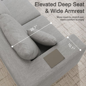 Modular Sectional Sofa, 6-Seater L-Shaped Cloud Couch with Memory Foam