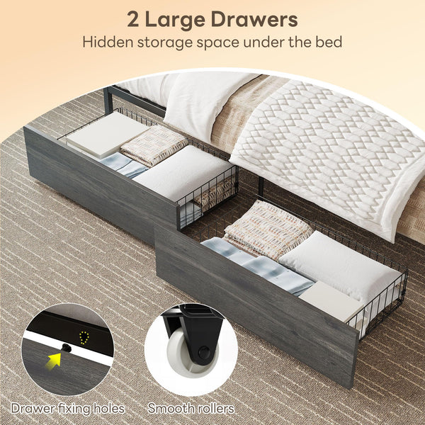 Twin Daybed with Storage Drawers & Charging Station