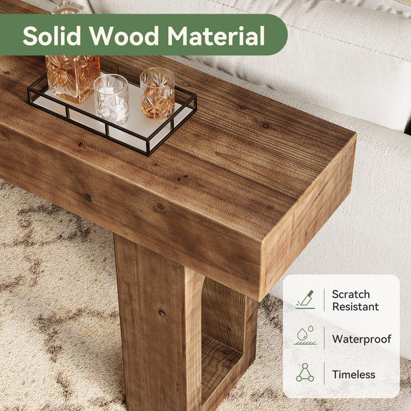 63-Inch Solid Wood Console Table