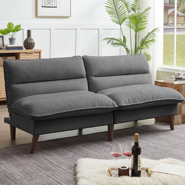Convertible Futon Sofa Bed with Adjustable Backrest