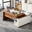 L-Shaped Executive Desk with Storage Cabinet