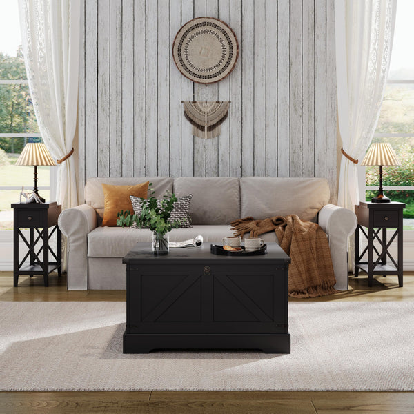 Farmhouse Lift Top Coffee Table with Hidden Storage