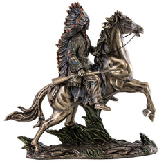 Cold Cast Bronze Chief Sitting Bull on Horseback Statue