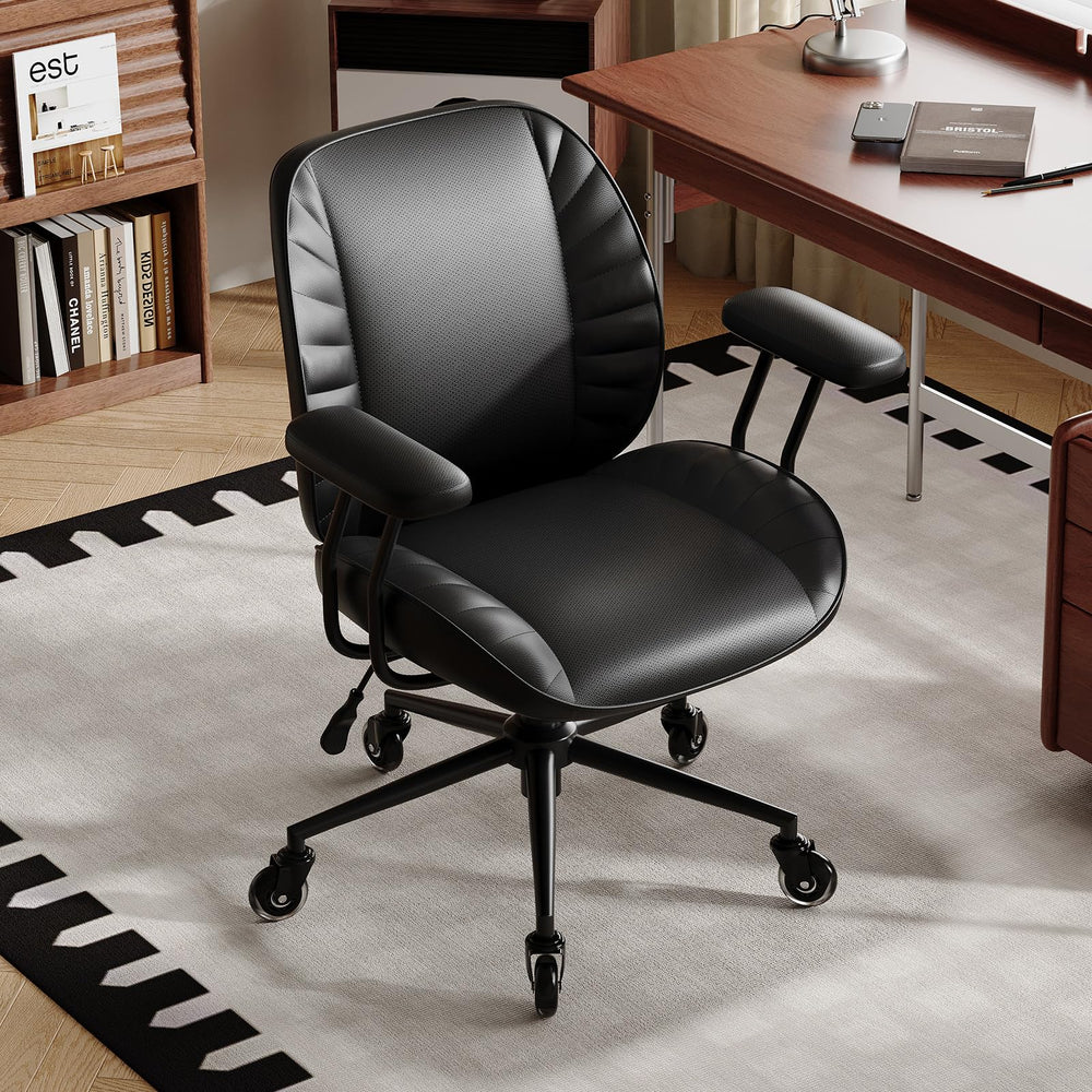 Mid-Back Ergonomic Office Chair with Wheels