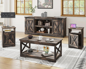 4-Piece Farmhouse Living Room Table Set