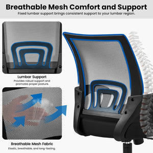 Computer Desk and Ergonomic Chair Set with Drawer & Storage Shelf