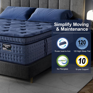 14-Inch Hybrid Pillow Top Mattress – Medium Plush, Memory Foam & Pocket Coils