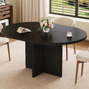 Extendable Round to Oval Dining Table 43.3"-59" | Seats 4-8