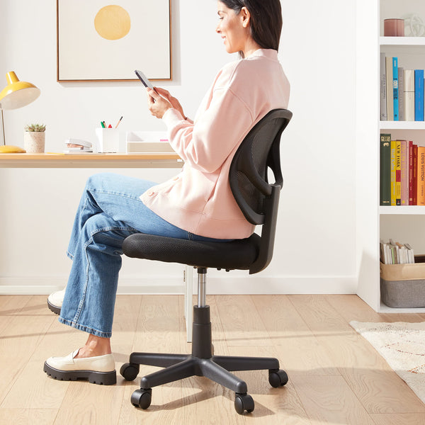 Low Back Mesh Office Chair with Adjustable Height & Swivel