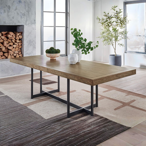 Casual Extension Dining Table with Trestle Base