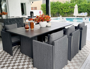 Modern Outdoor Aluminum Patio Dining Chair with Olefin Cushions