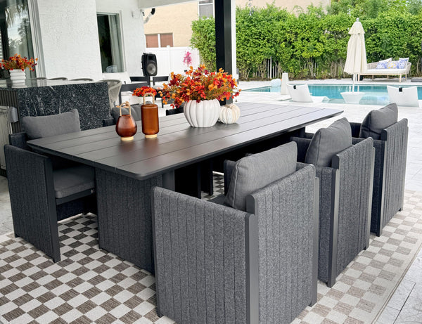 Modern Outdoor Aluminum Patio Dining Chair with Olefin Cushions