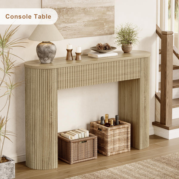 Fluted Console Table with Curved Top