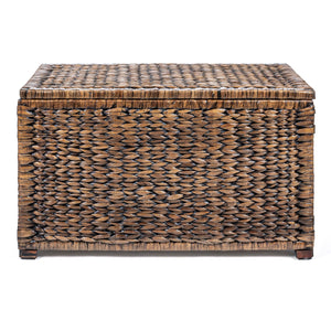 Handwoven Water Hyacinth Storage Trunk with Removable Lid