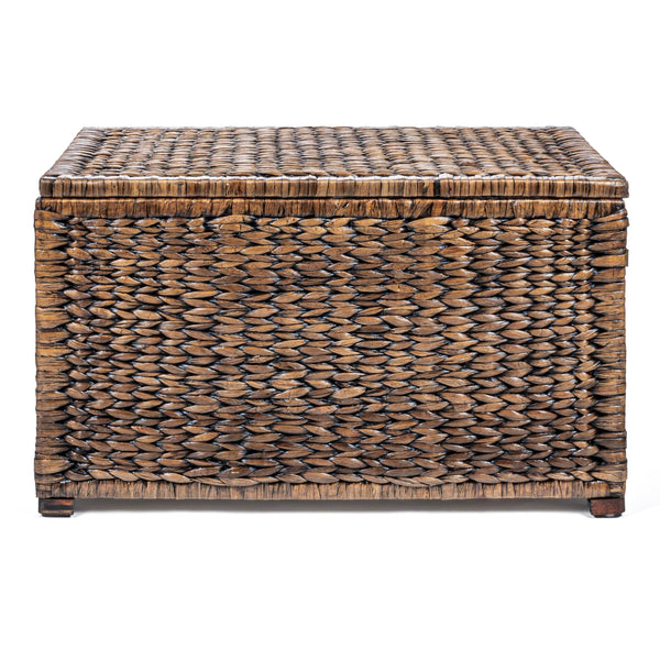 Handwoven Water Hyacinth Storage Trunk with Removable Lid