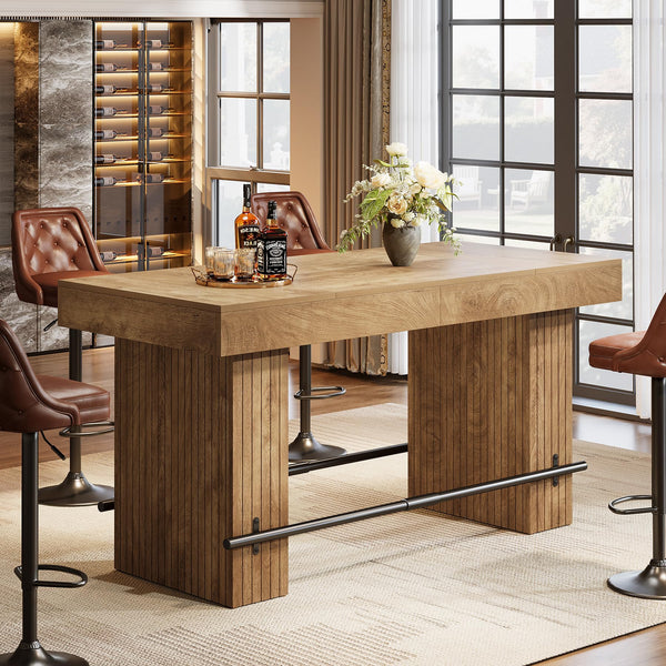 62.2" Industrial Counter Height Bar Table