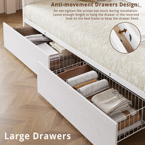 Twin Size Farmhouse Daybed with Storage Drawers & Charging Station