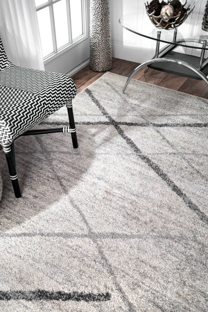 10x14 Abstract Contemporary Area Rug – Grey, Non-Slip, Stain Resistant