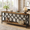 70.87" Industrial Console Table with Bottom Shelf