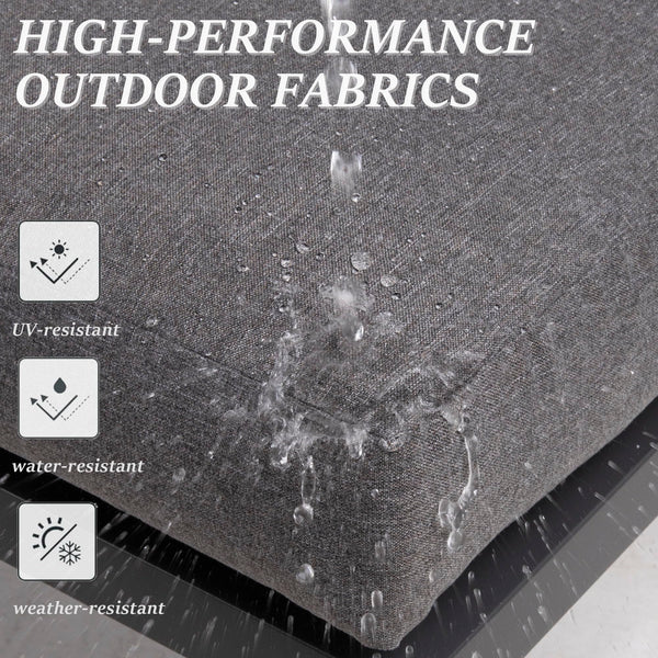 2-Piece Aluminum Outdoor Patio Ottoman Set - Grey