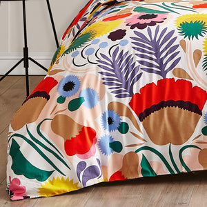 Cotton Floral Duvet Cover Set with Shams