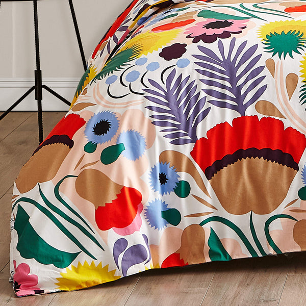 Cotton Floral Duvet Cover Set with Shams