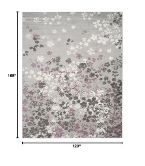 Floral Area Rug 10x14 Rectangular – Polypropylene, Non-Shedding, Indoor