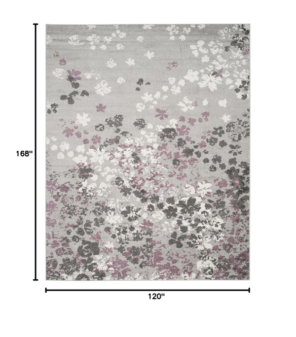 Floral Area Rug 10x14 Rectangular – Polypropylene, Non-Shedding, Indoor