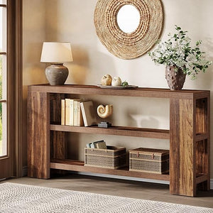 70.9" 3-Tier Console Table with Storage Shelves