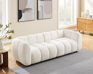 Modern Boucle Loveseat Sofa 88 Inch Tufted Cloud Couch