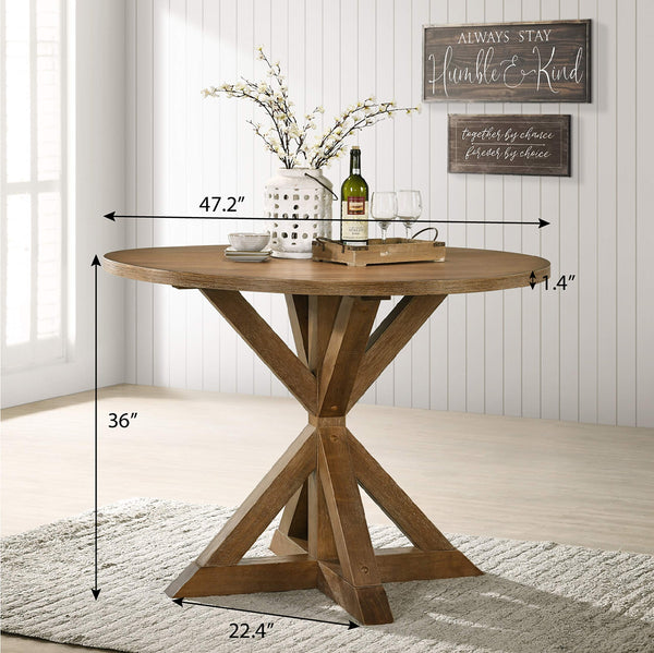 5-Piece Counter Height Dining Set with Cross-Buck Pedestal Table
