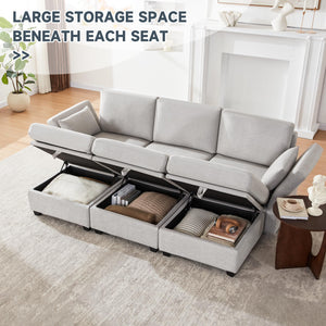 Modular Sectional Sleeper Sofa with Storage