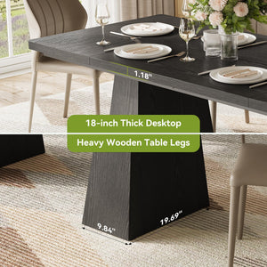 63" Rectangular Dining Table for 4–6 People with Heavy Duty Legs