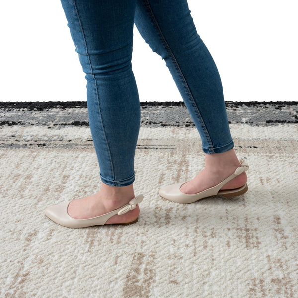 Cream Abstract Area Rug