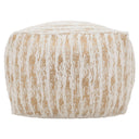 Foil Print Faux Fur Pouf – Square Ottoman 20" x 20" x 14"