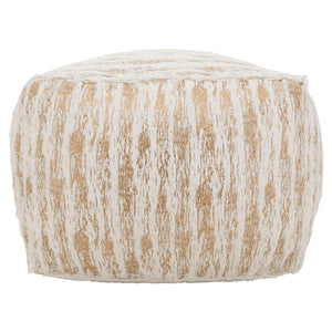 Foil Print Faux Fur Pouf – Square Ottoman 20" x 20" x 14"