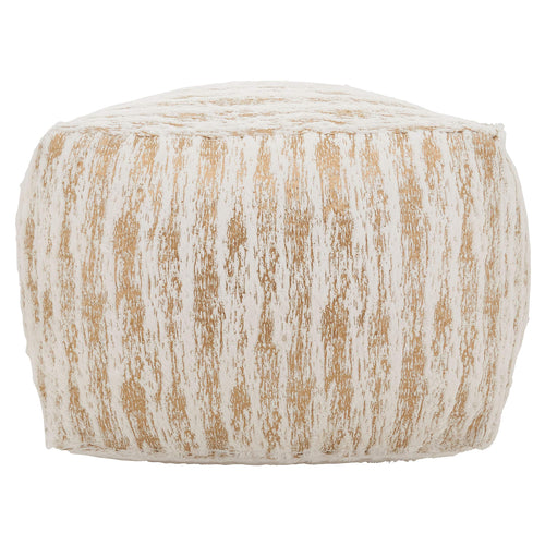Foil Print Faux Fur Pouf – Square Ottoman 20" x 20" x 14"